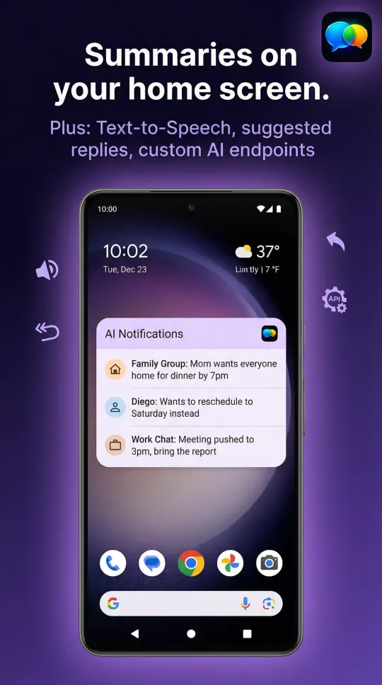 Summaries on your home screen with widgets